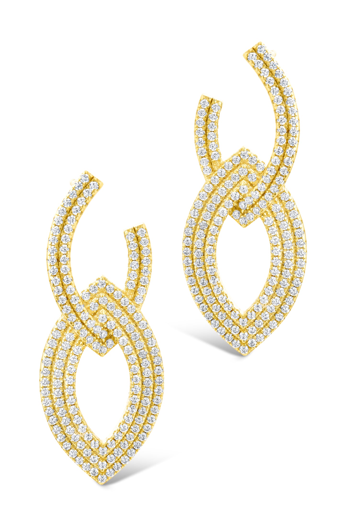 Lilah CZ Interlocking Drop Stud Earrings