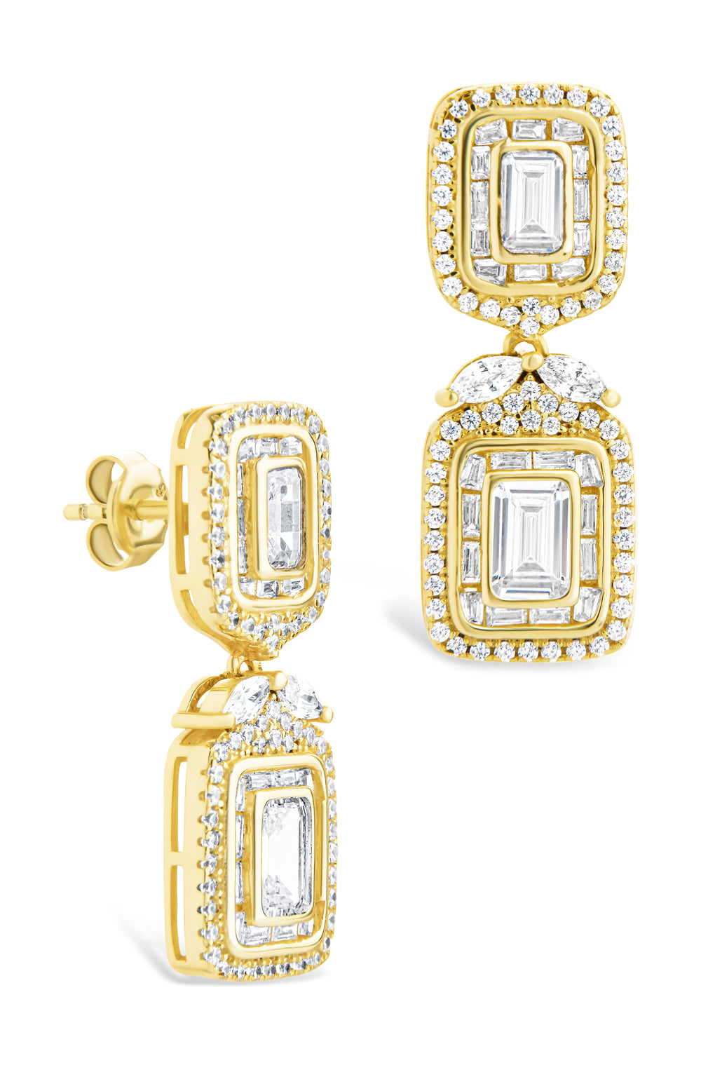 Trina CZ Square Drop Earrings