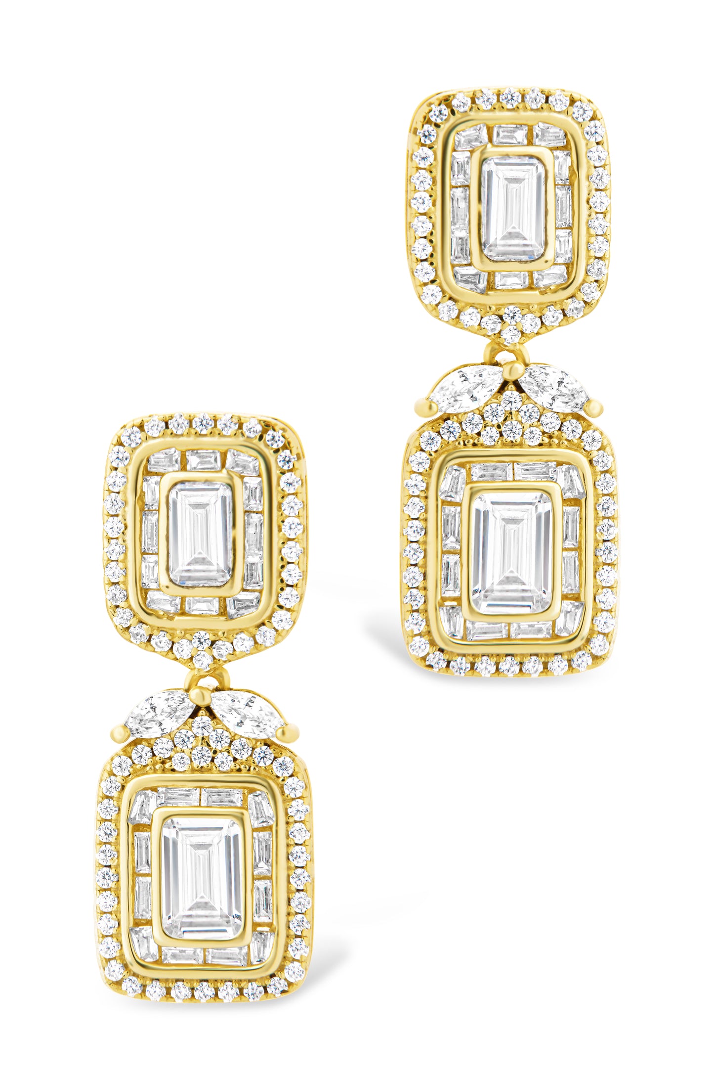 Trina CZ Square Drop Earrings