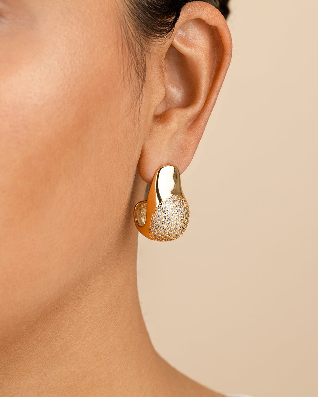 Wesley CZ Statement Huggie Hoop Earrings - Sterling Forever