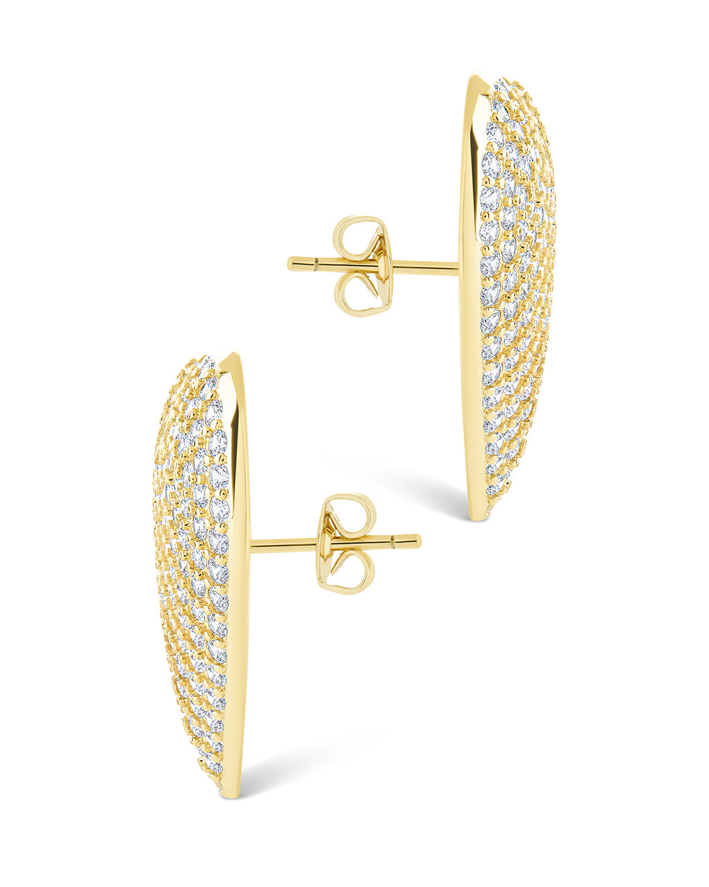 Disco Heart CZ Statement Stud Earrings