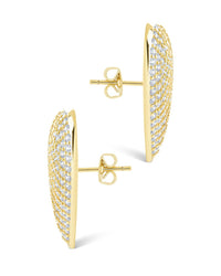 Disco Heart CZ Statement Stud Earrings - Sterling Forever