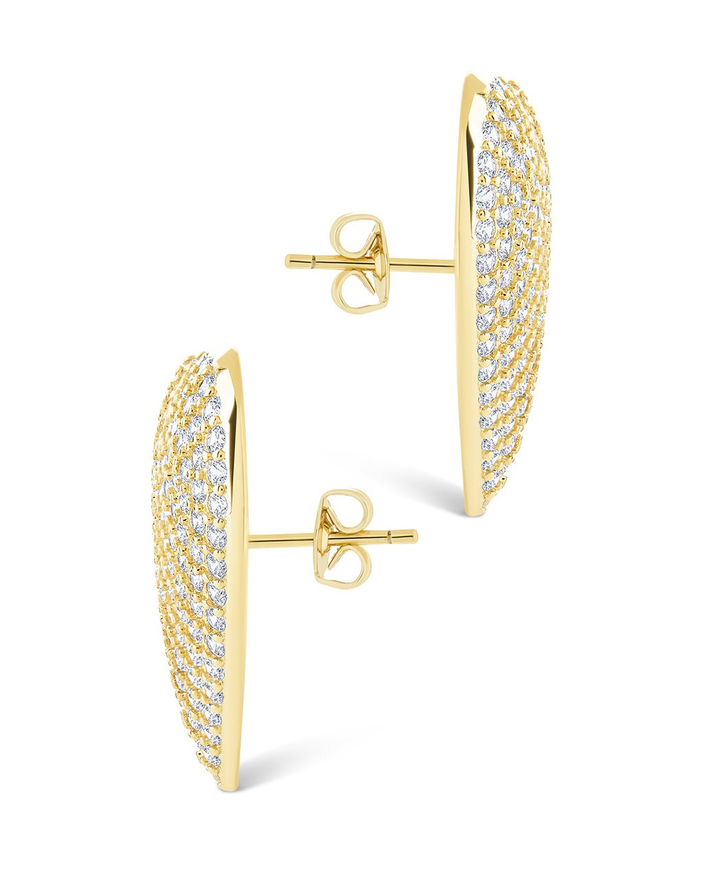 Disco Heart CZ Statement Stud Earrings - Sterling Forever
