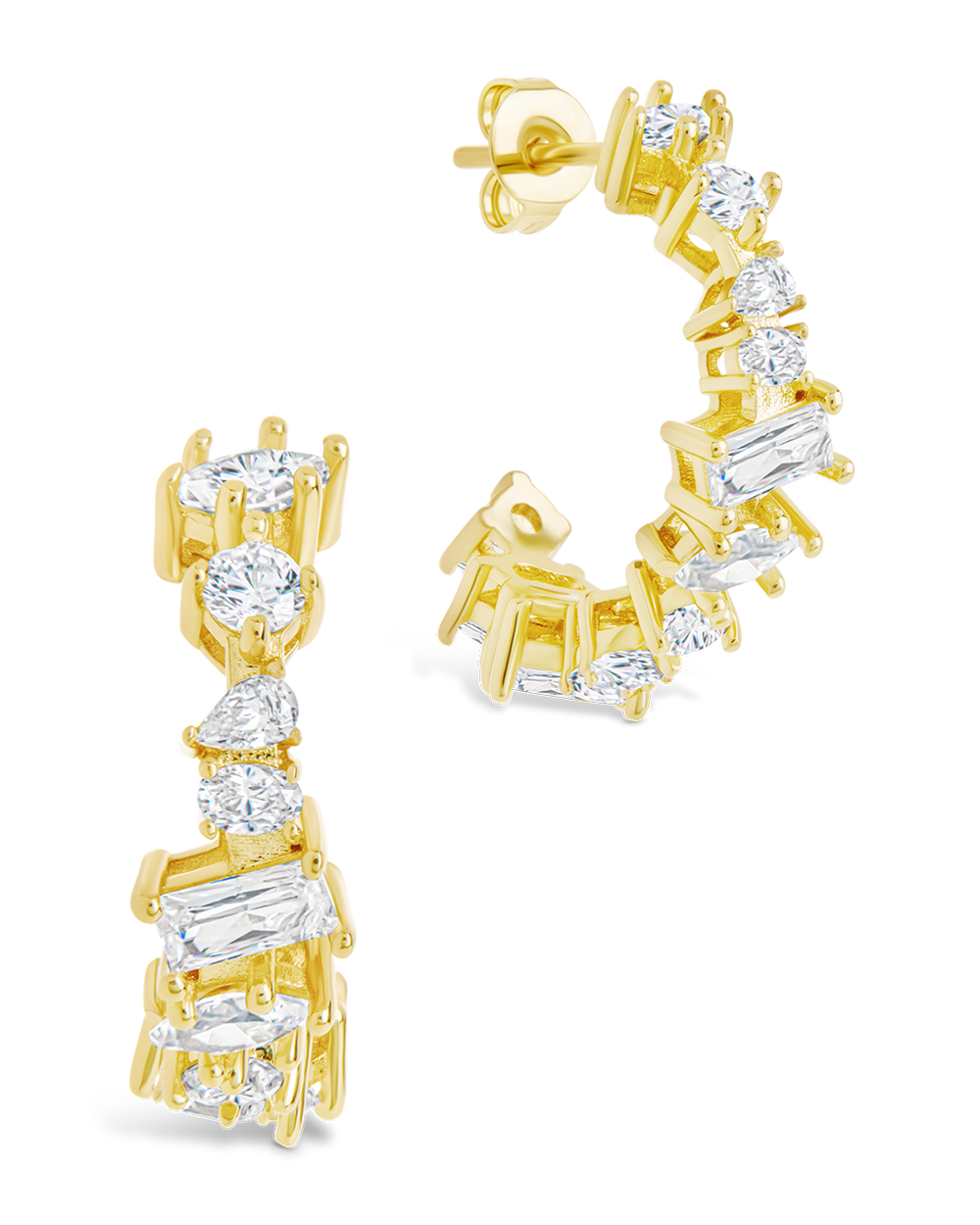 Keziah Geo Cut CZ Hoops