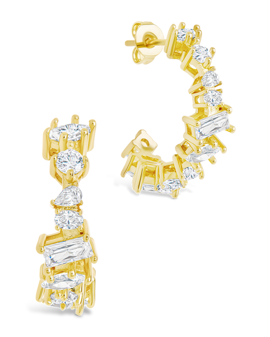 Keziah Geo Cut CZ Hoops