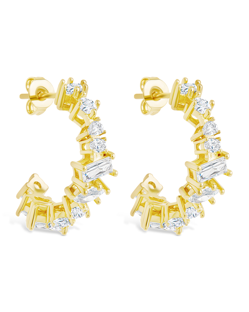 Keziah Geo Cut CZ Hoops