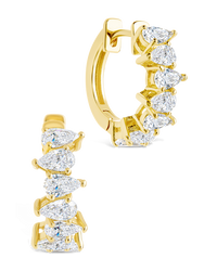 Carina Pear Cut CZ Hoops - Sterling Forever
