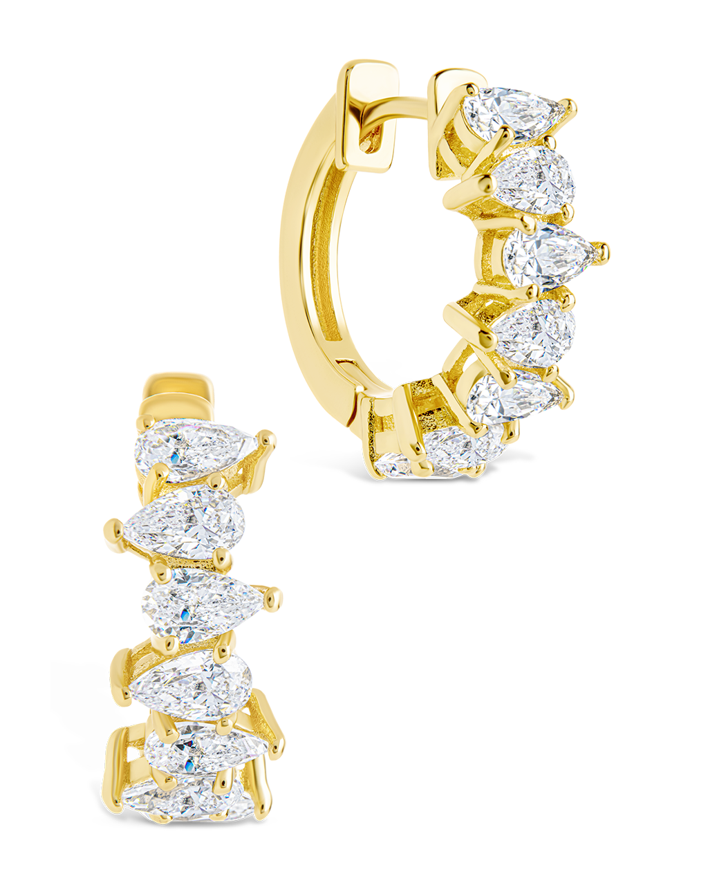 Carina Pear Cut CZ Hoops - Sterling Forever