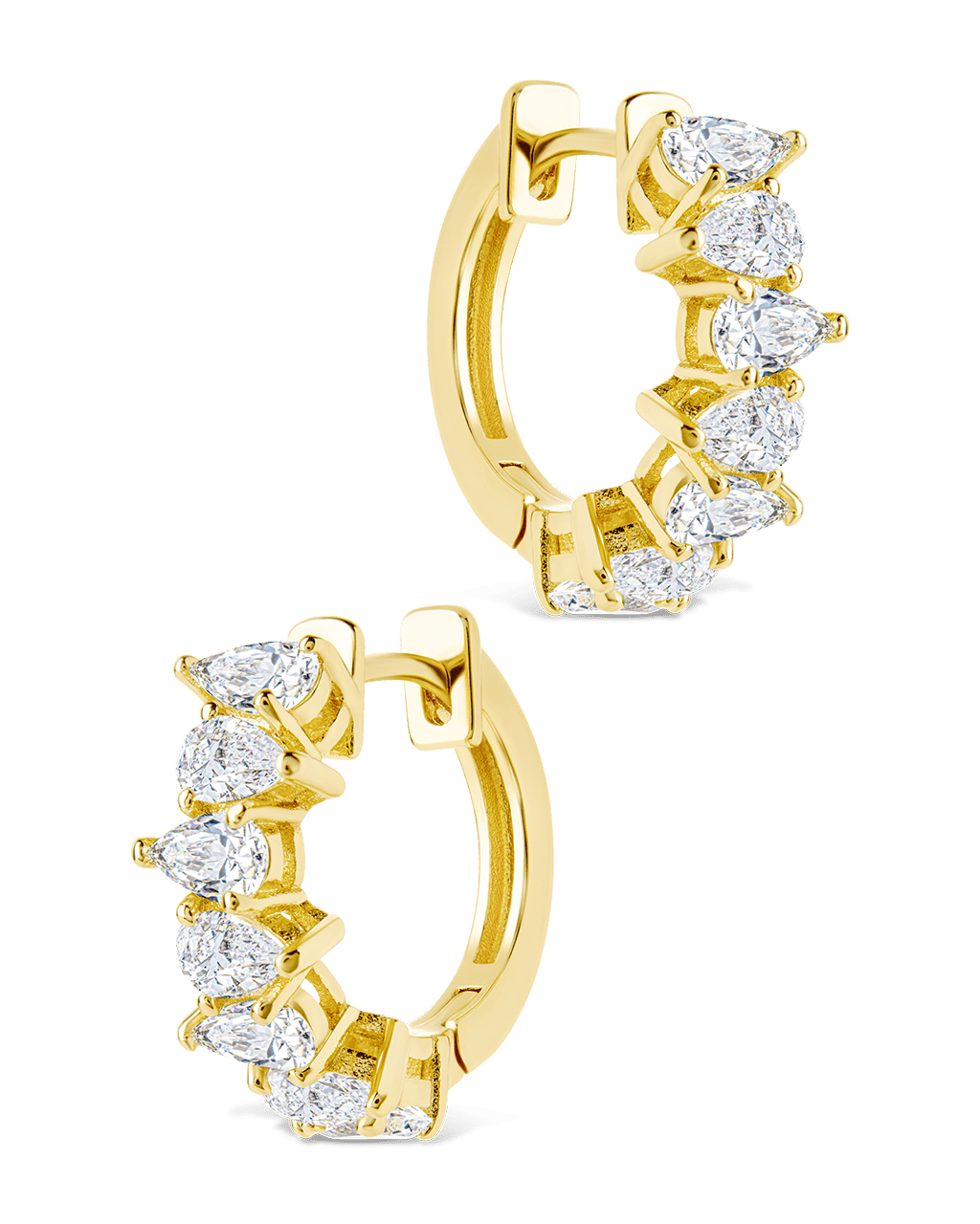 Carina Pear Cut CZ Hoops - Sterling Forever
