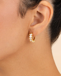 Carina Pear Cut CZ Hoops - Sterling Forever