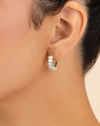 Carina Pear Cut CZ Hoops - Sterling Forever