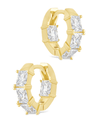 Cosima Baguette CZ Hoops - Sterling Forever