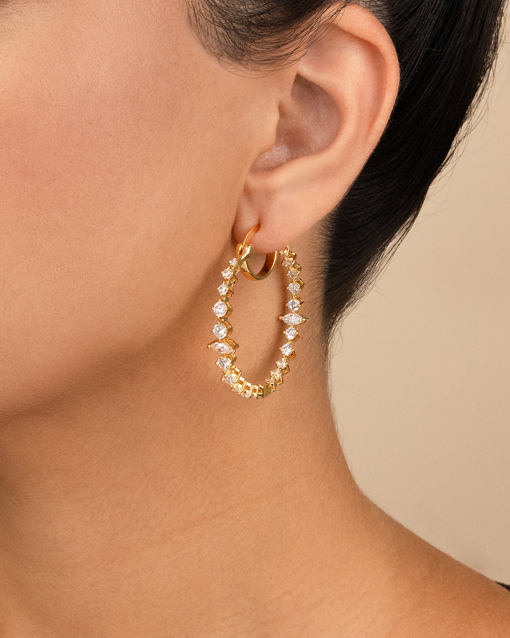Aaliyah CZ Hoop Earrings