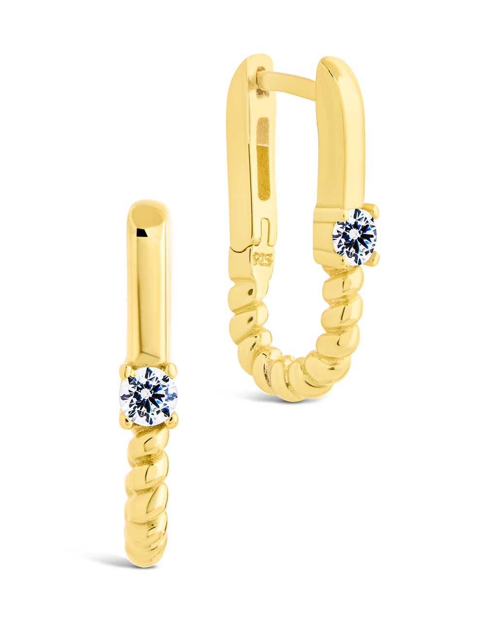 Anna Textured Oval Hoop Earrings