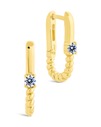 Anna Textured Oval Hoop Earrings