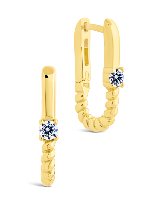 Anna Textured Oval Hoop Earrings