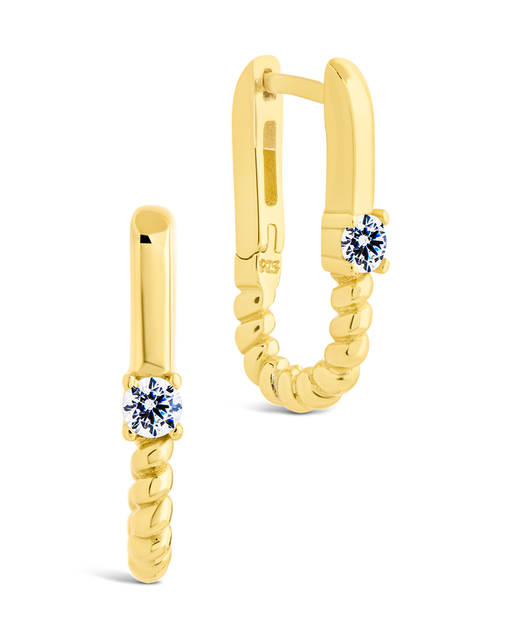Anna Textured Oval Hoop Earrings