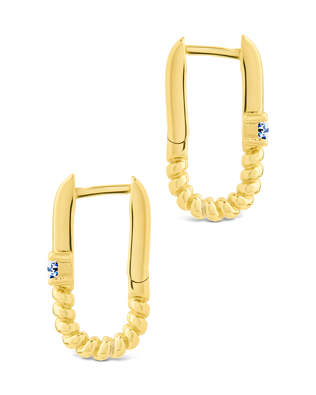 Anna Textured Oval Hoop Earrings