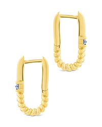 Anna Textured Oval Hoop Earrings