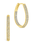 Melba Pave CZ Hoops - Sterling Forever