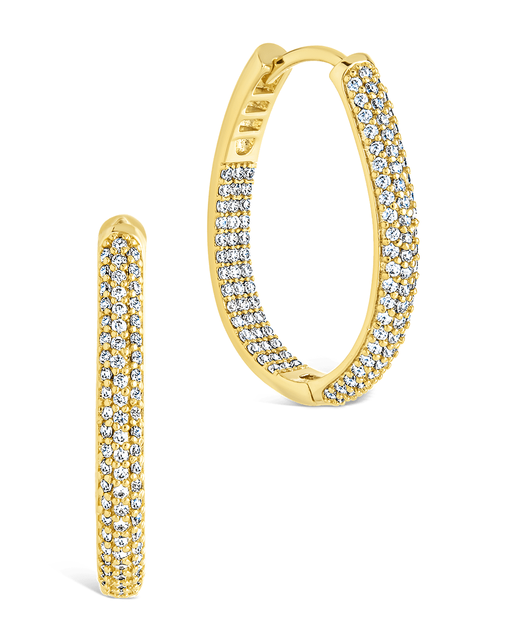 Melba Pave CZ Hoops - Sterling Forever