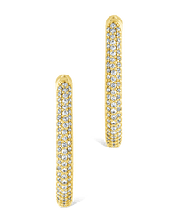 Melba Pave CZ Hoops - Sterling Forever