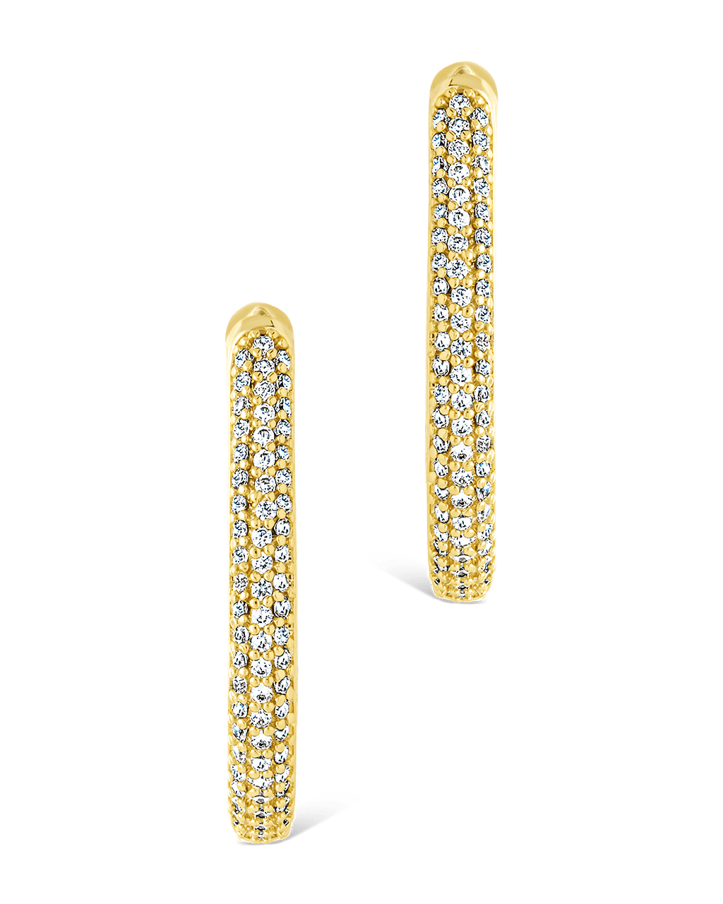 Melba Pave CZ Hoops - Sterling Forever