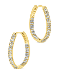 Melba Pave CZ Hoops - Sterling Forever