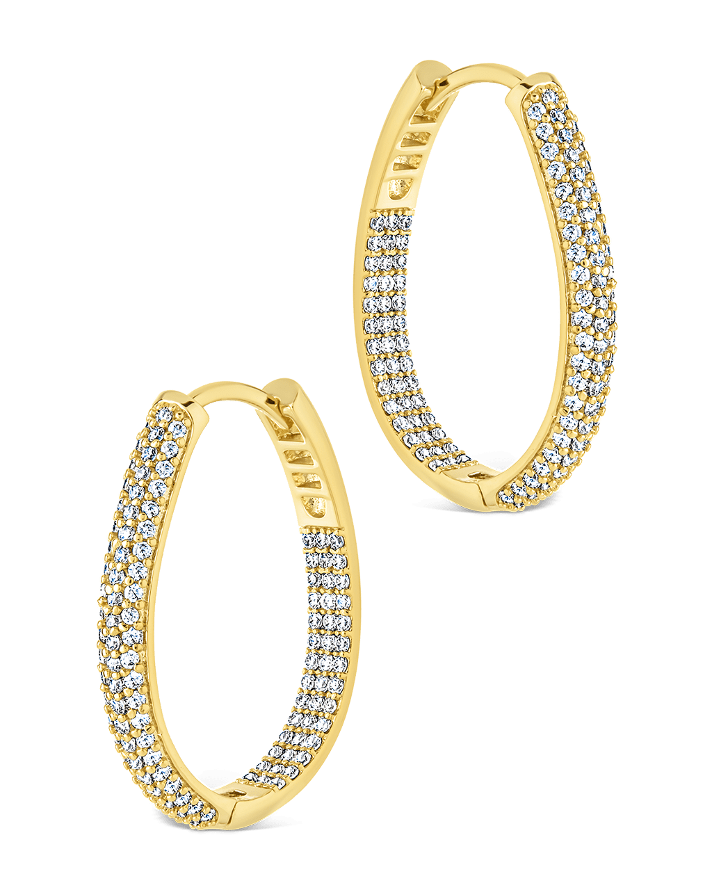 Melba Pave CZ Hoops - Sterling Forever