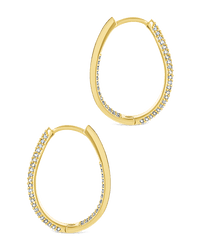 Melba Pave CZ Hoops - Sterling Forever