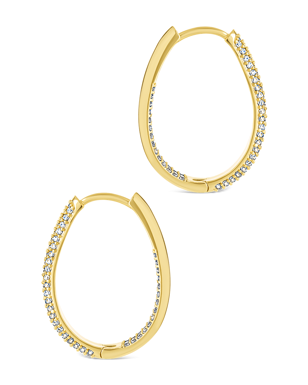 Melba Pave CZ Hoops - Sterling Forever