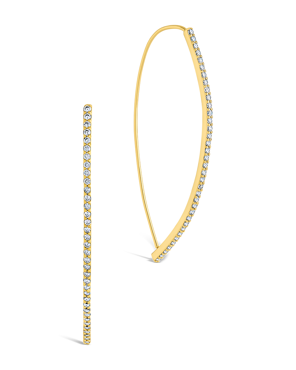 Isolde CZ Bar Threader Hoop Earring