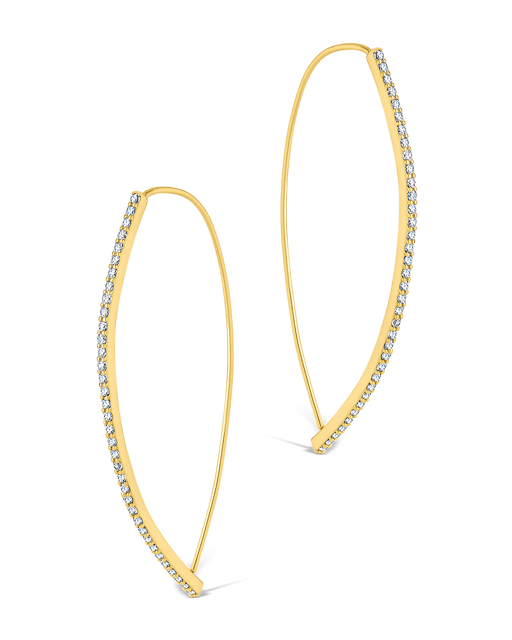 Isolde CZ Bar Threader Hoop Earring