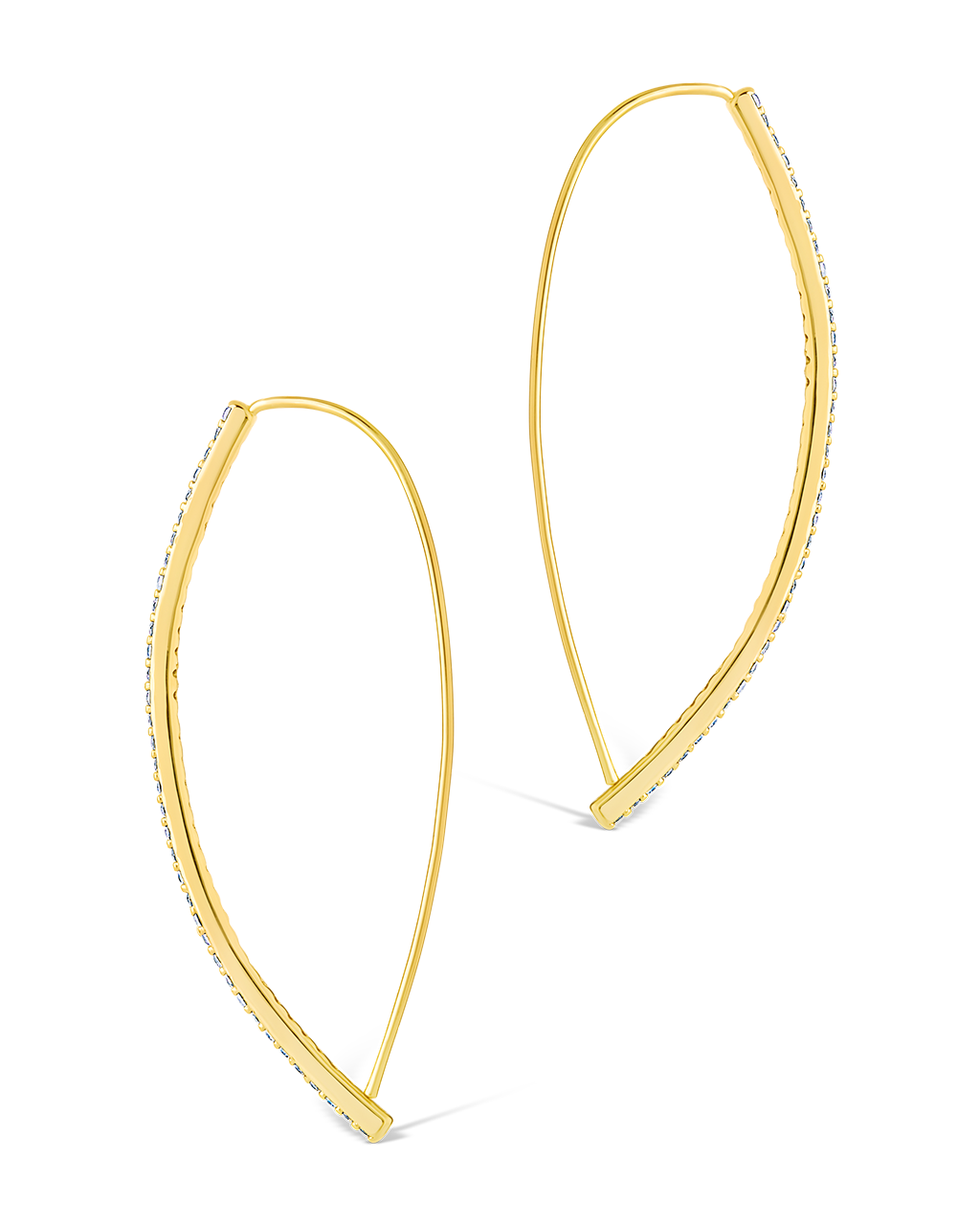 Isolde CZ Bar Threader Hoop Earring