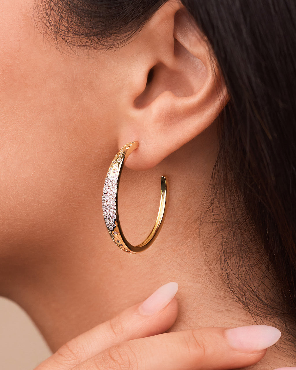 Cherise Pave CZ Hoop Earring