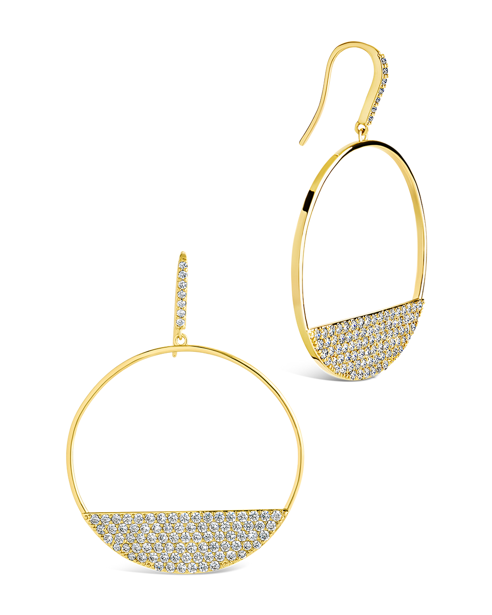 Harriet CZ Half Circle Dangle Earrings