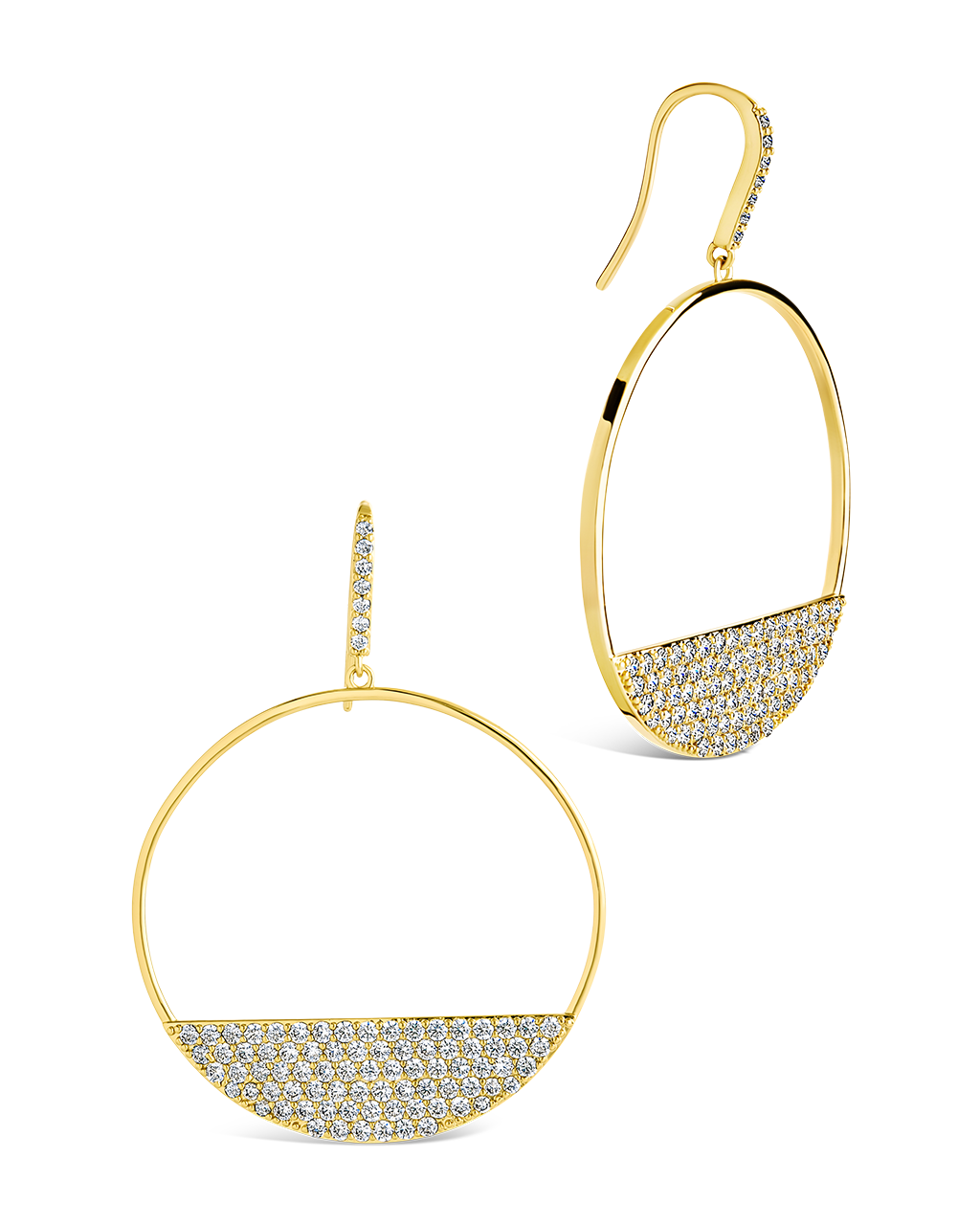 Harriet CZ Half Circle Dangle Earrings