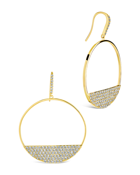 Harriet CZ Half Circle Dangle Earrings