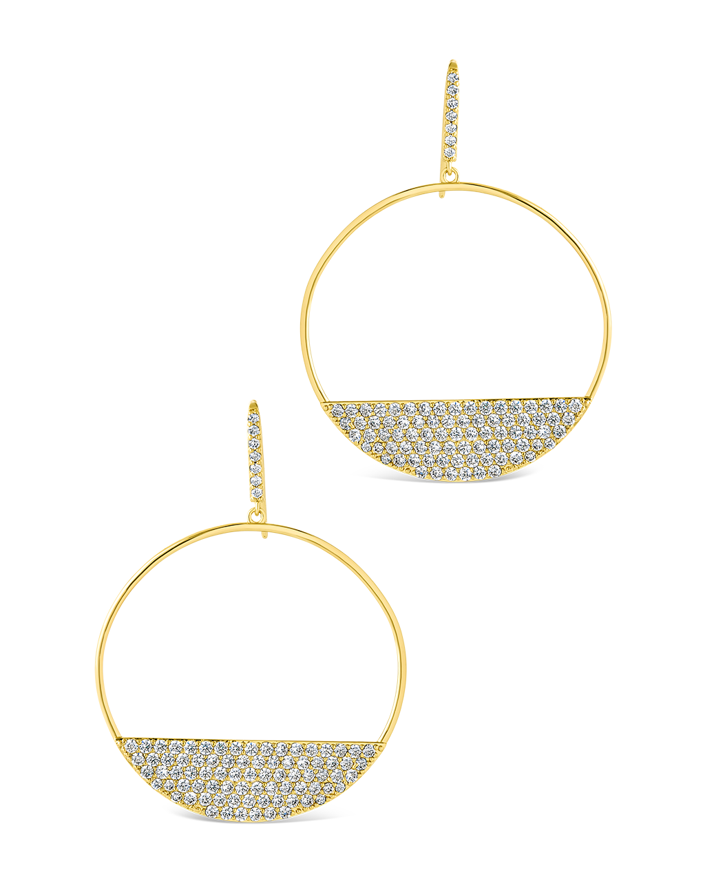 Harriet CZ Half Circle Dangle Earrings