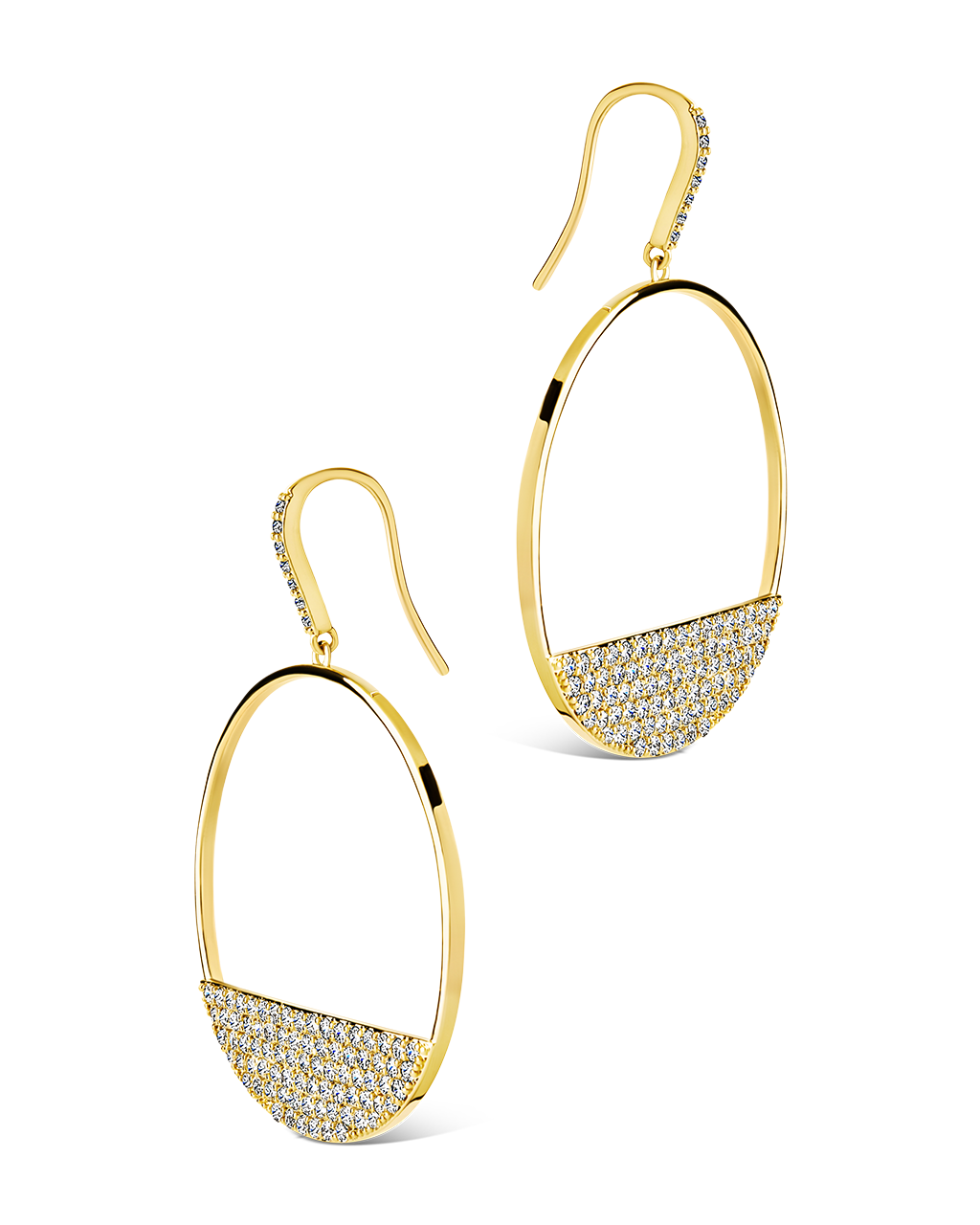Harriet CZ Half Circle Dangle Earrings