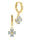 Bria CZ Flower Charm Micro Hoops