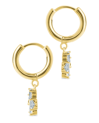 Bria CZ Flower Charm Micro Hoops