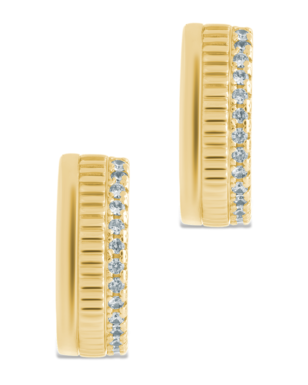 Anika CZ Textured Hoops