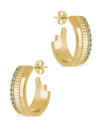 Anika CZ Textured Hoops