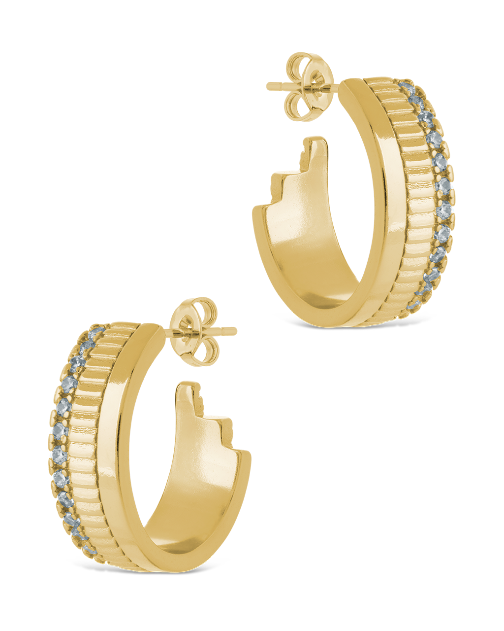 Anika CZ Textured Hoops
