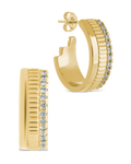 Anika CZ Textured Hoops