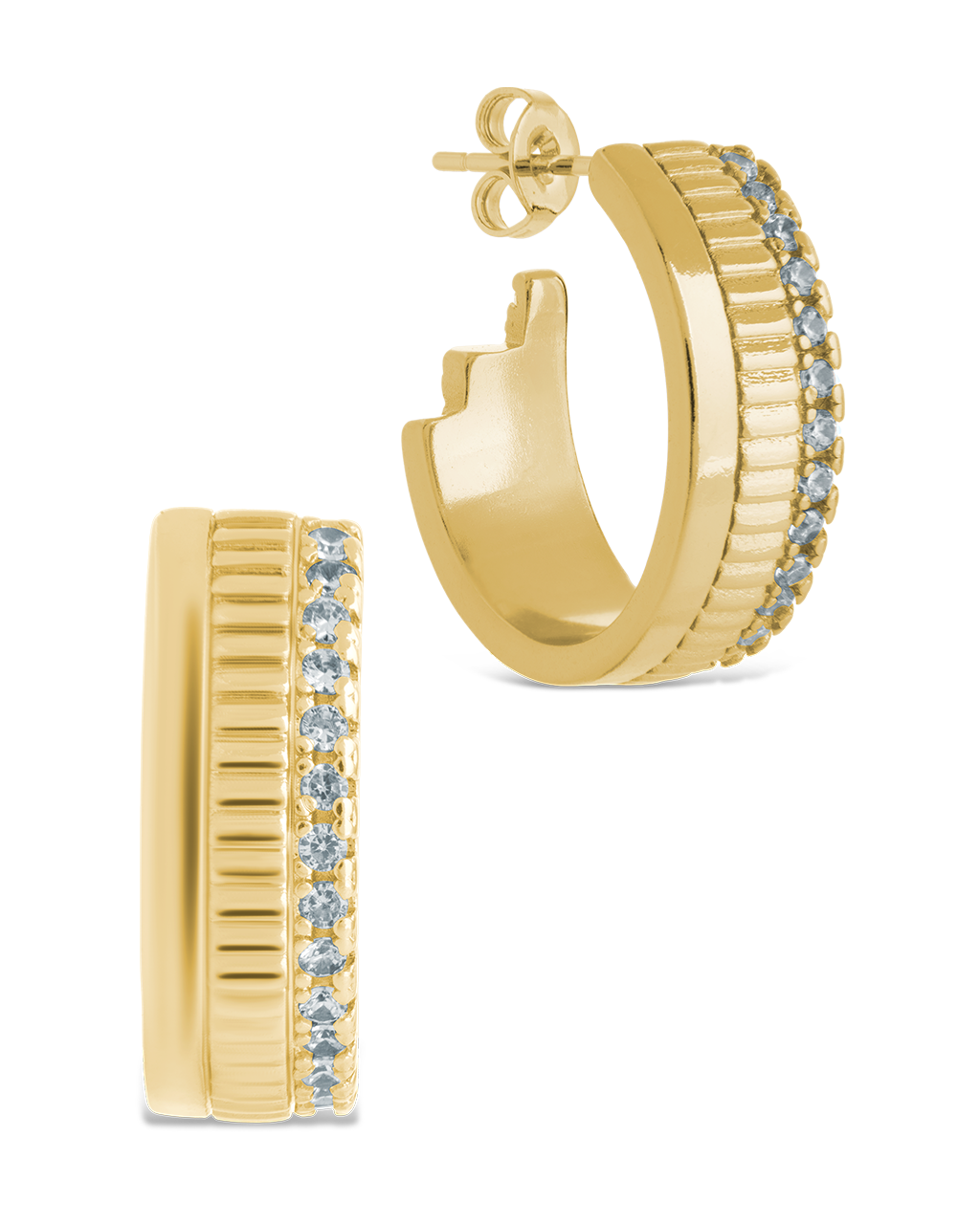 Anika CZ Textured Hoops