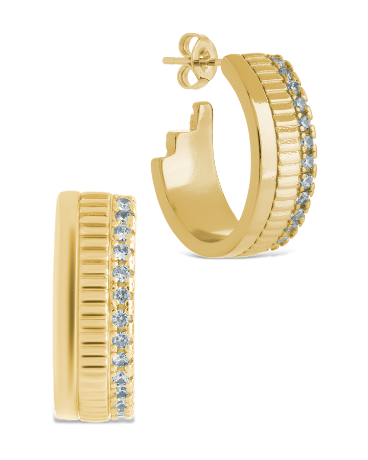 Anika CZ Textured Hoops