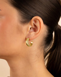 Anika CZ Textured Hoops
