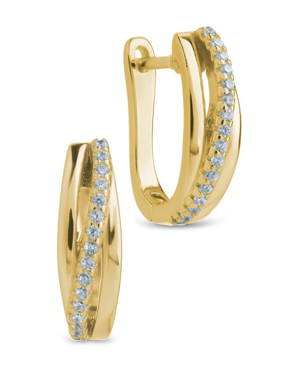 Benedetta Twisted Pave Hoops
